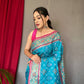 Sky Blue Soft Rangeen Patola Silk Saree