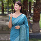 Sky Blue Banglori Silk Saree With Rich Weaving Pallu