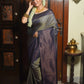 Blue Soft Silk Saree With Contrast Fancy Zari Weaves Border