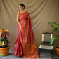 Rani Pure Patola Silk Saree With Contrast Meenakari