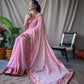 Pink Pure Gorgate Saree With Sequence Work