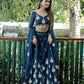 Royal Blue  Embroidered Faux Georgette Party Wear Lehenga Choli