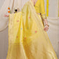 Kanchipuram Pure Yellow Silk Handloom Saree