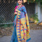 Sky Blue Paithani Pure Silk Handloom Saree