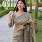 Grey Banglori Silk Saree With Rich Weaving Pallu