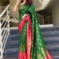 Green Special 3D Weaving Lichi Silk Banarasi Saree