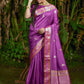 Purple Banarasi Soft Silk Saree With Butti Weaves