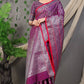 Beautiful Maroon Lichi Soft Silk Saree With Weaving Silver