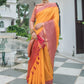 Yellow Ikkat Silk Saree With Jhalar