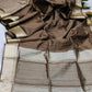 Coffee Tassar Silk Saree With Jhalar