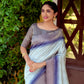 Grey Beautiful South Ikkat Saree