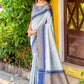 Grey Beautiful South Ikkat Saree