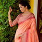 Peach Beautiful South Ikkat Saree