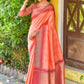 Peach Beautiful South Ikkat Saree