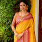 Yellow Beautiful South Ikkat Saree
