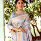 Grey Mysore Silk Saree With Swarovski Diamond