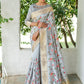 Grey Mysore Silk Saree With Swarovski Diamond