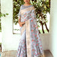 Grey Mysore Silk Saree With Swarovski Diamond