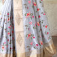 Grey Mysore Silk Saree With Swarovski Diamond