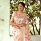 Peach Mysore Silk Saree With Swarovski Diamond