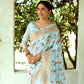 Sea Green Mysore Silk Saree With Swarovski Diamond