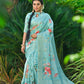 Beautiful Zari Woven With Rose Print Saree