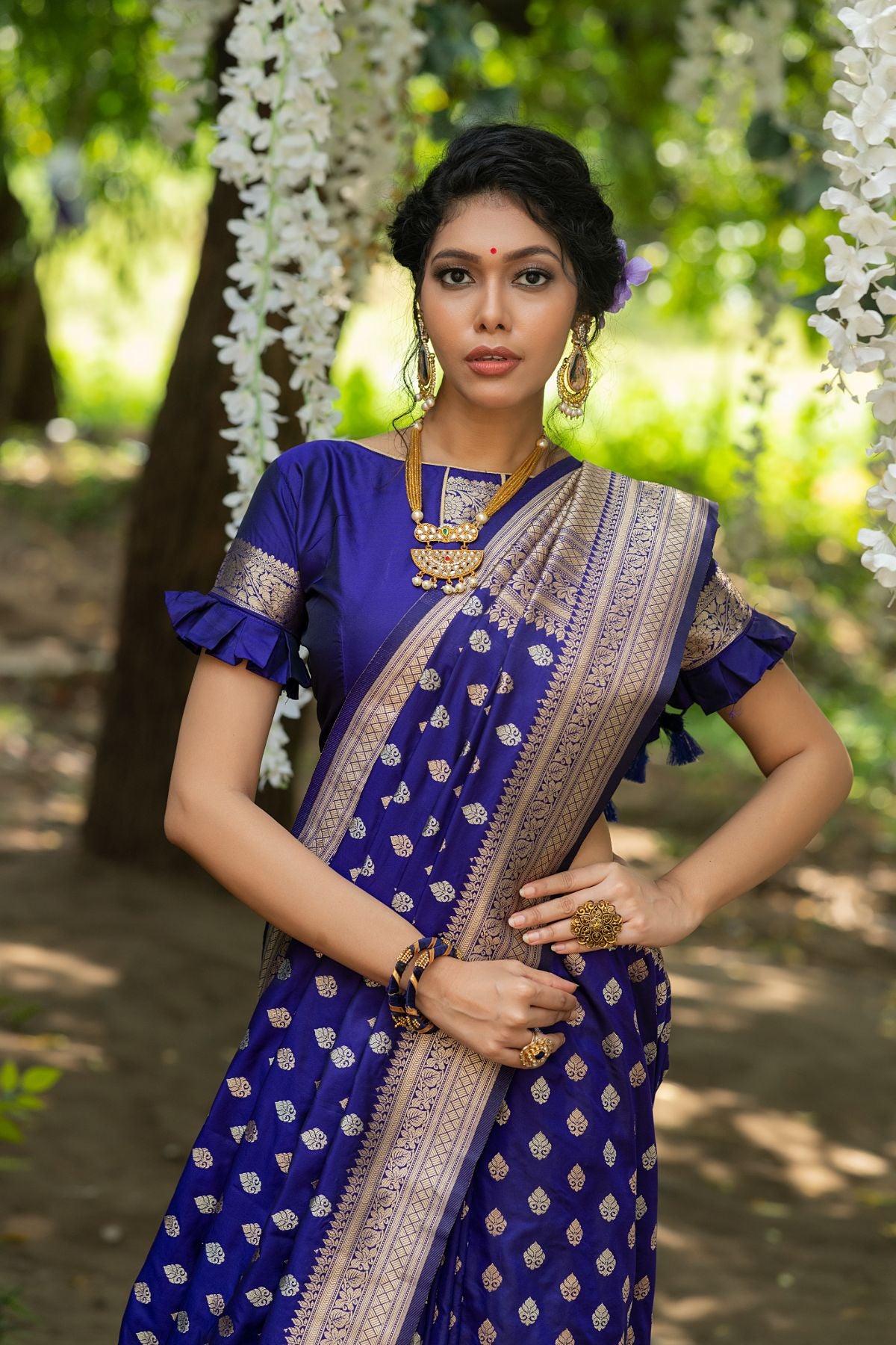 Purple Soft Banarasi Katan Silk Saree
