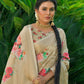 Beautiful Zari Woven With Rose Print Saree