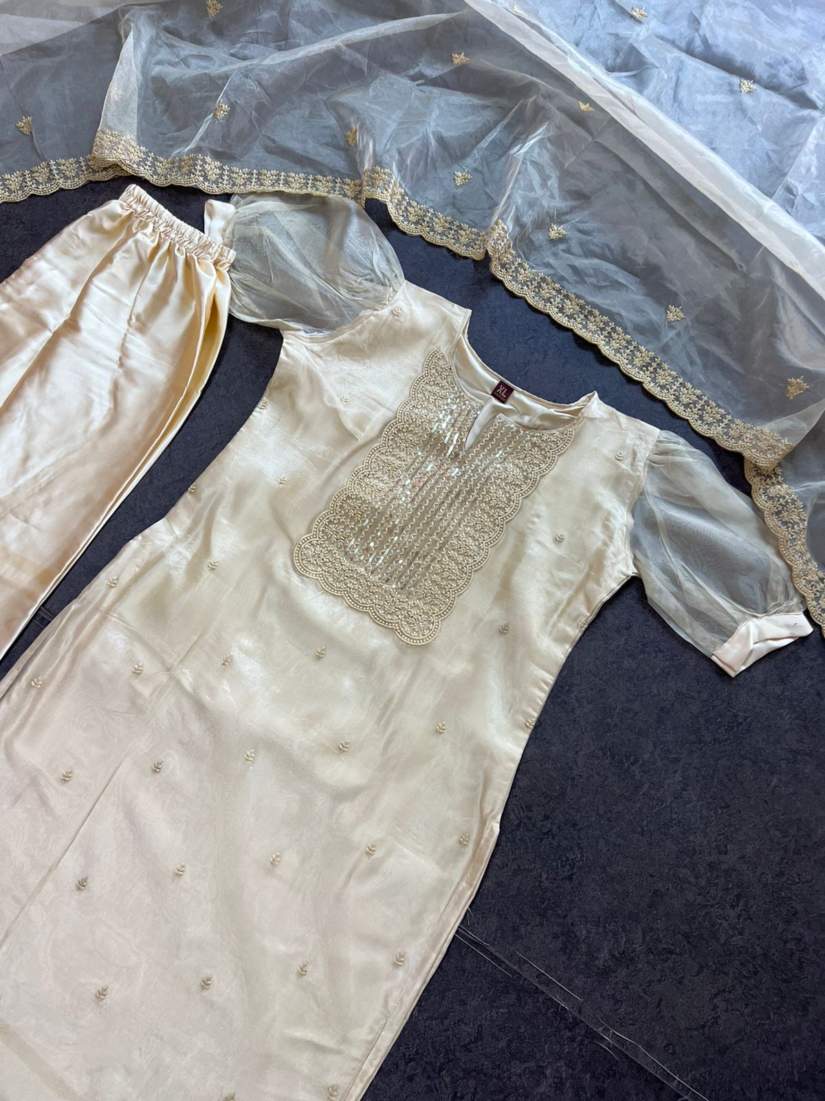 Beautiful Organza Silk Straight Kurta Set