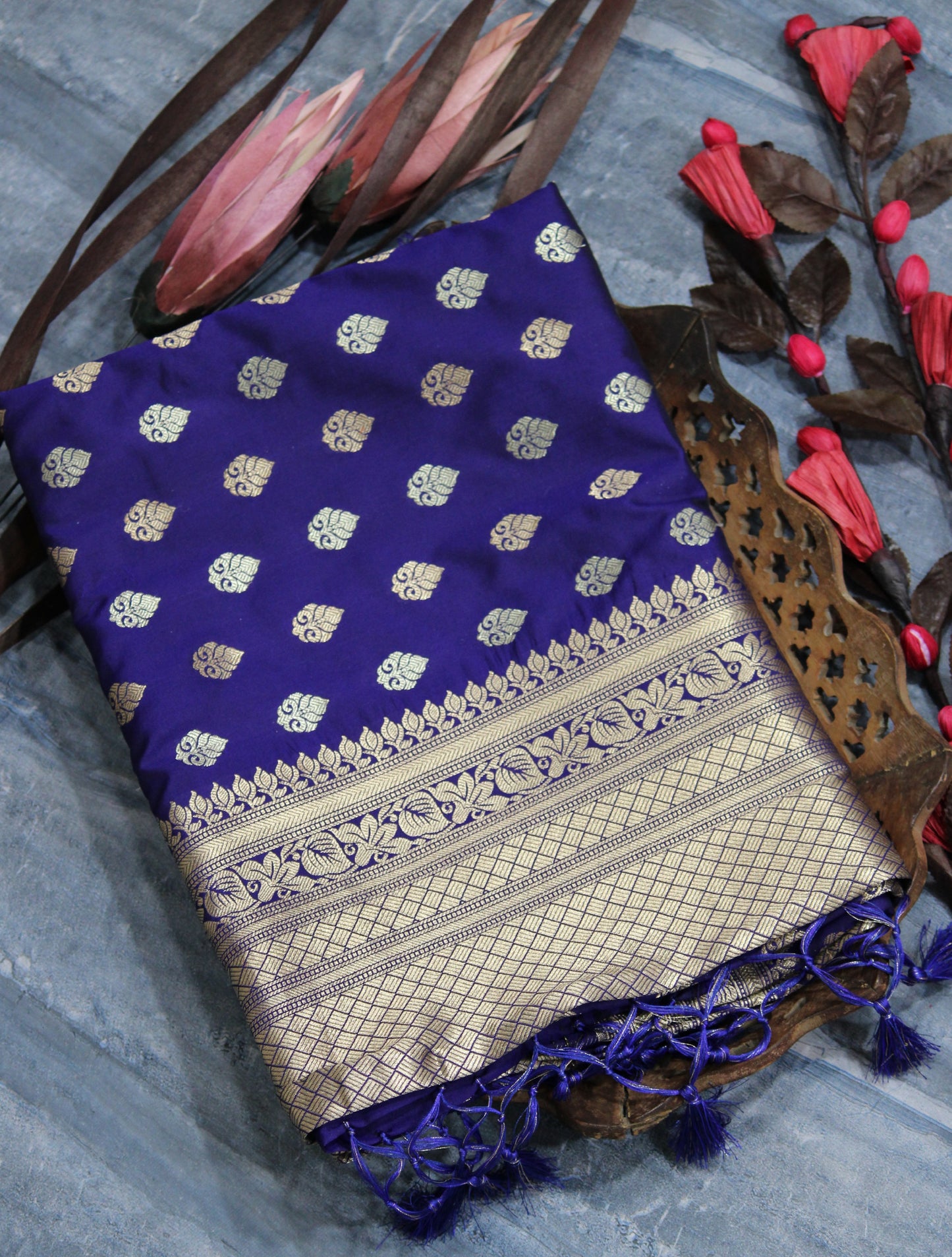 Purple Soft Banarasi Katan Silk Saree