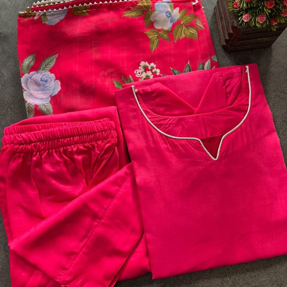 Ruby Pink Maska Cotton Outfit