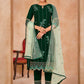 Semi stitched faux Georgette green dress