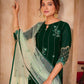 Semi stitched faux Georgette green dress