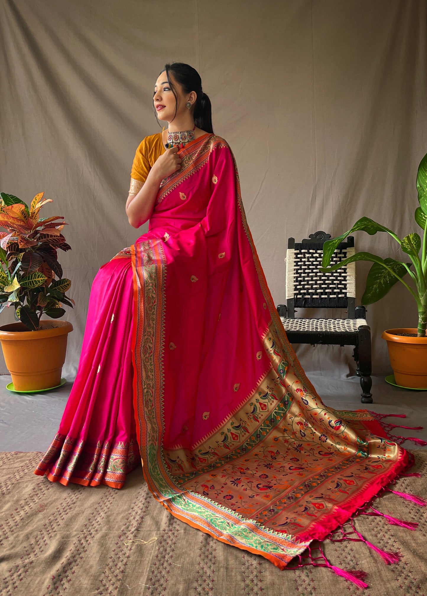 Pink Paithani Sarees