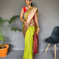 Lemon Pure Polka Paithani Silk Saree