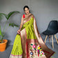 Lemon Pure Polka Paithani Silk Saree