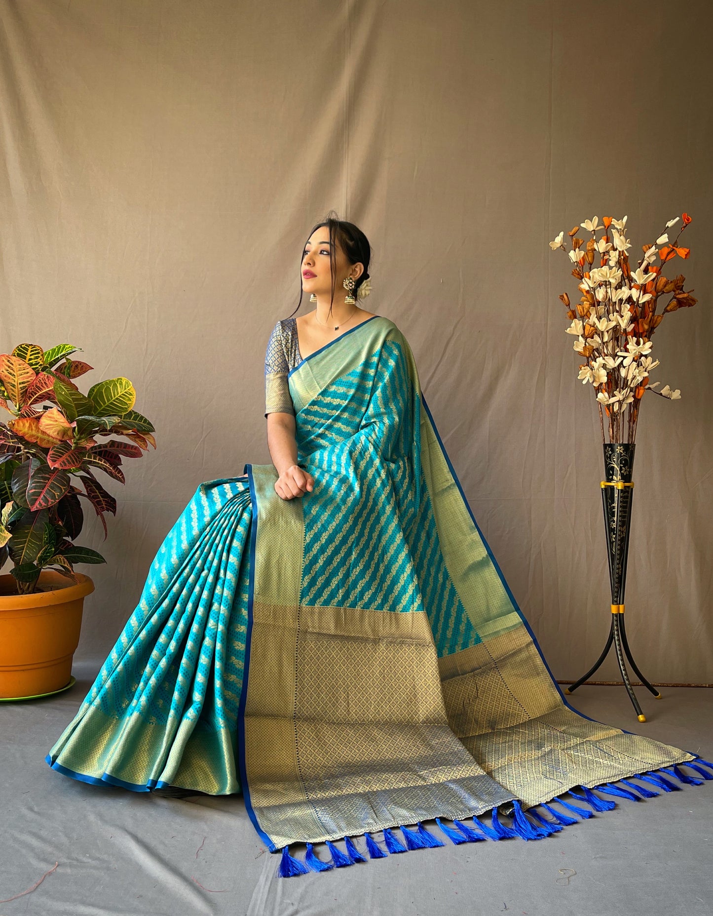 Sky Blue Beautiful Patola Sarees