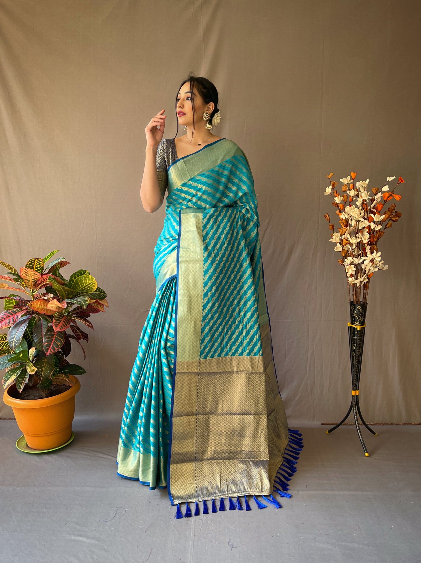 Sky Blue Beautiful Patola Sarees