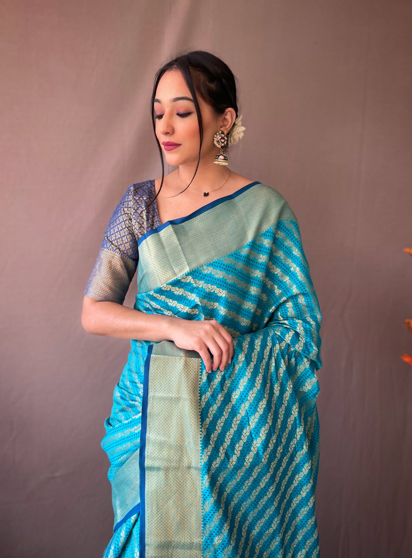Sky Blue Beautiful Patola Sarees