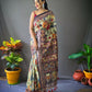 Yellow Cotton Sarees With Kalamkari Digital Printed