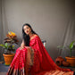 Red Banarasi Silk Sarees With Gold Zari Weaving
