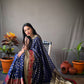 Blue Banarasi Silk Sarees With Gold Zari Weaving