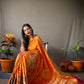 YellowBanarasi Silk Sarees With Gold Zari Weaving