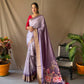 Purple Dola Silk Digital Printed Sarees