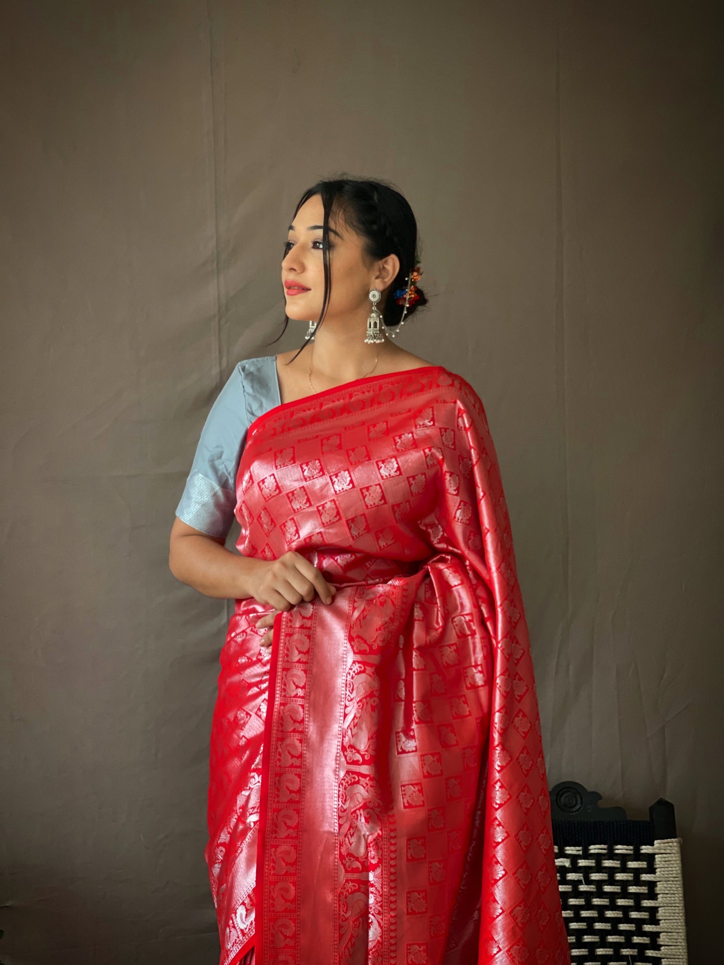 Red Pure Kanjeevaram Silk Sarees.