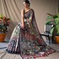 Grey Cotton Sarees With Kalamkari Digital Printed