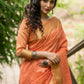 Peach Assam Silk Embroidered Saree