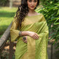 Green Assam Silk Embroidered Saree