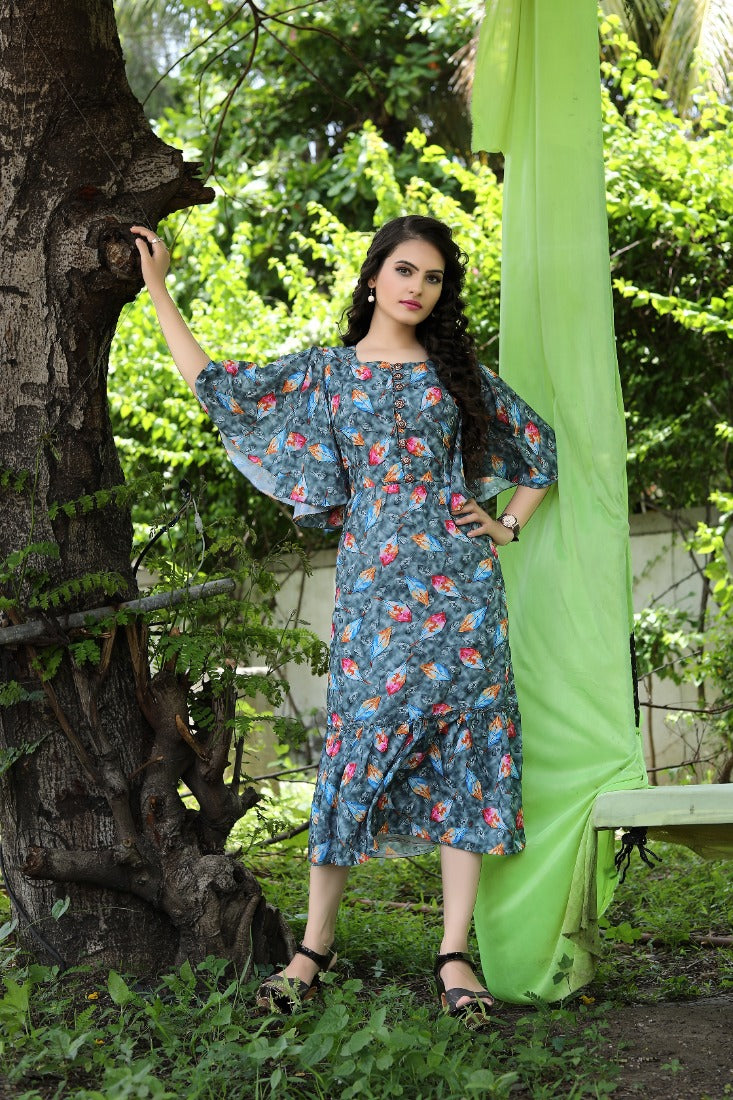 Multi Color Designer Western Dress