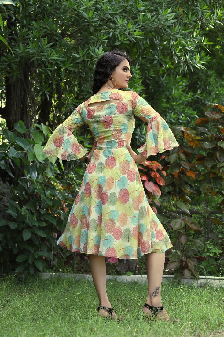 Multi color Faux Georgette Designer Frock